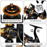 Summer and Centron Spinning Fishing Reels, Perfect for Ultralight Ice Fishing with 12 +1 BB Light Weight, Ultra Smooth Powerful, 5.2:1 High-Speed, Size 1000 Fishing Reel by QINGLER