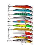 10X Lot Fishing Lures Crankbaits Jerkbait Minnow Hooks Crank Bait Bass Tackle US