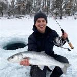 Hikary Ice Fishing Rod and Reel Combo Set Carbon Portable Complete Kit with Tackle Bag Ice Jigs Ice Cleats Spinning Reels Line Lures Hooks Suitable for Beginners Winter