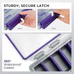 KastKing HyperSeal Waterproof Tackle Box, 3600 and 3700 Tackle Trays, Fishing Tackle Box Organizer with Removable Dividers, Lure Box and Terminal Tackle Storage,Purple