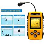 Yoocylii Handheld Fish Finder Portable Fishing Kayak Fishfinder Fish Depth Finder Fishing Gear with Sonar Transducer and LCD Display