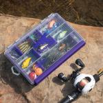 KastKing HyperSeal Waterproof Tackle Box, 3600 and 3700 Tackle Trays, Fishing Tackle Box Organizer with Removable Dividers, Lure Box and Terminal Tackle Storage,Purple