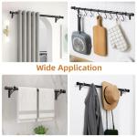 KOLAKO Curtain Rod Bracket, Heavy Duty Curtain Rod Holders Single Decorative Rod Hooks Hanger for 1 Inch Rod, Black 4 Pack