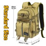 25L fishing backpack - 600D Oxford Water-Resistant, Large Capacity Dual-Shoul...