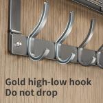 Over the Door 6 Hooks Rack Hanger Bathroom Metal Organizer for Clothes Hats Bags