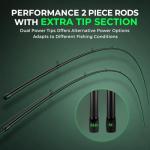 KastKing Zephyr Dual Tip Fishing Rod, Lightweight KastFlex IM6 Graphite Spinning & Casting Rod, Fuji O-Ring Guide, Dual Tips Section for Different Powers, EVA Grip, 7'4" M & MH Casting Rod