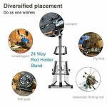 24 Rod Fishing Pole Holder Aluminum Alloy Stand Rack Storage Portable Tool US