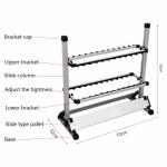 24 Rod Fishing Pole Holder Aluminum Alloy Stand Rack Storage Portable Tool US