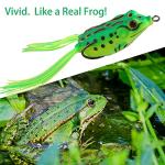 5Pcs Topwater Frog Lures Sets with Bait Box, Frog Lure Ray Frog Topwater Fishing Crankbait Lures, Frog Artificial Soft Bait for Bass Snakehead, Weedless Freshwater Soft Simulated Frog Bait