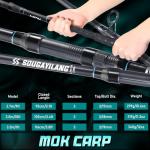 Sougayilang Spinning Fishing Rod, 9 Feet, 3-Piece, Medium/Heavy Power