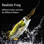 5Pcs Topwater Frog Lures Sets with Bait Box, Frog Lure Ray Frog Topwater Fishing Crankbait Lures, Frog Artificial Soft Bait for Bass Snakehead, Weedless Freshwater Soft Simulated Frog Bait