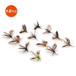 Lilureena 12 PCS Fly Fishing Flies Kit Fly Lure Butterfly for Trout Bass Salmon Saltwater Freshwater