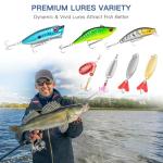 WITOROR Fishing Lures, 144Pcs Tackle Box Included Crankbaits, Spoon, Hooks, Jigs, Weights and More Other Accessories, Fishing Bait Lure Gear Teasers Kit Gifts for Men Bass Freshwater