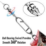 Alwonder 30-Pack Fishing Speed Clips Quick Change Snap Swivels, Ball Bearing Swivel Power Clips Fishing Snap Swivels Freshwater Saltwater Crankbait Popper Lures Quick Snaps Connector Tackle (0+S 33LB)