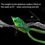 5Pcs Topwater Frog Lures Sets with Bait Box, Frog Lure Ray Frog Topwater Fishing Crankbait Lures, Frog Artificial Soft Bait for Bass Snakehead, Weedless Freshwater Soft Simulated Frog Bait