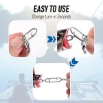 Alwonder 30-Pack Fishing Speed Clips Quick Change Snap Swivels, Ball Bearing Swivel Power Clips Fishing Snap Swivels Freshwater Saltwater Crankbait Popper Lures Quick Snaps Connector Tackle (0+S 33LB)