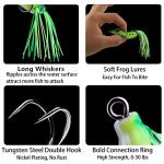 5Pcs Topwater Frog Lures Sets with Bait Box, Frog Lure Ray Frog Topwater Fishing Crankbait Lures, Frog Artificial Soft Bait for Bass Snakehead, Weedless Freshwater Soft Simulated Frog Bait