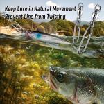 Alwonder 30-Pack Fishing Speed Clips Quick Change Snap Swivels, Ball Bearing Swivel Power Clips Fishing Snap Swivels Freshwater Saltwater Crankbait Popper Lures Quick Snaps Connector Tackle (0+S 33LB)