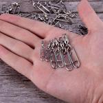 Alwonder 30-Pack Fishing Speed Clips Quick Change Snap Swivels, Ball Bearing Swivel Power Clips Fishing Snap Swivels Freshwater Saltwater Crankbait Popper Lures Quick Snaps Connector Tackle (0+S 33LB)