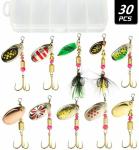 Lot of 30 Trout Spoon Metal Fishing Lures Spinner Baits Bass Tackle Colorful NEW