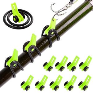 10 Silicone Fishing Rod Hook Keeper Rings