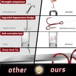 FishTrip 25pcs Red Treble Hooks, Size 12