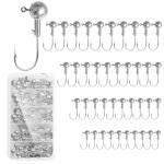 Fishing Jig Heads Set - 40 Pack with Hooks