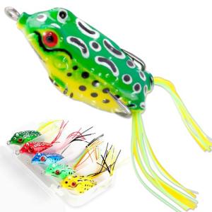 Topwater Frog Lures for Bass Fishing, 5 Pack
