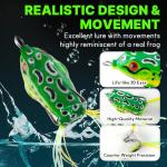 Topwater Frog Lures for Bass Fishing, 5 Pack