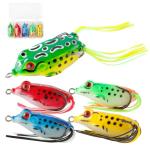 Topwater Frog Lures for Bass Fishing, 5 Pack