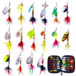 16-Piece Fishing Lure Kit with Bait and Spinners
