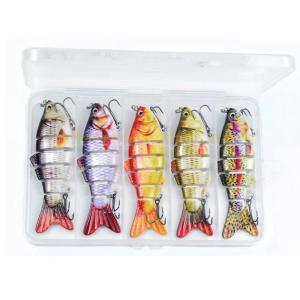5 Pack Jointed Swimbait Fishing Lures Set