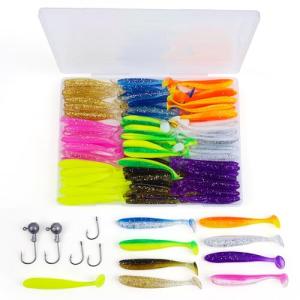 90pcs Soft Fishing Lures with Hooks Kit