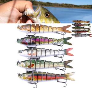 Lifelike 5-Section Bionic Fish Lure with Hooks