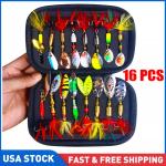 16-Piece Spinner Fishing Lure Kit with Baits