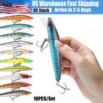 10 Fishing Lures Crankbaits Jerkbaits for Bass