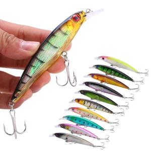 10-Pack Minnow Lures for Bass Fishing