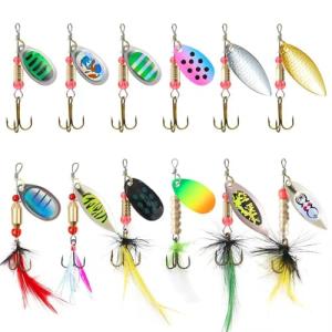 KINGFOREST 12-Piece Spinnerbait Lure Kit with Box
