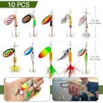 10-Piece Metal Spinnerbait Kit for Bass & Trout