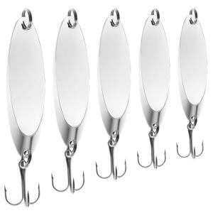 FREGITO 5-Pack Metal Fishing Spoons and Lures