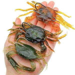 FishingPepo 3-Pack Soft Plastic Crab Lures