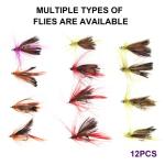 12-Piece Fishing Fly Kit for Trout and Bass