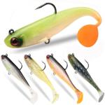 5 Pack Pre-Rigged Soft Fishing Lures