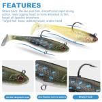 5 Pack Pre-Rigged Soft Fishing Lures