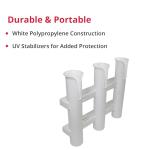 SeaSense Single 3-Rack Rod Holder in White
