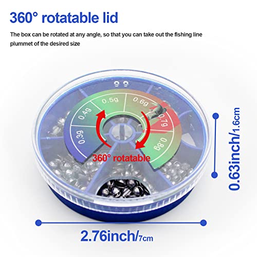 117pcs FREGITO Round Split Shot Sinker Set - 6 Sizes