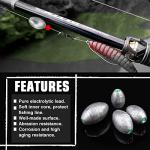 10pcs 1oz AMYSPORTS Fishing Weights Kit Oval