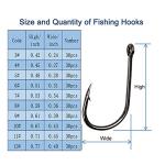 300PCS High-Carbon Steel Barbed Fishing Hooks - 10 Specifications