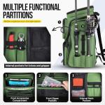 PLUSINNO Large Water-Resistant Fishing Backpack with Rod Holders