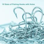 300PCS High-Carbon Steel Barbed Fishing Hooks - 10 Specifications